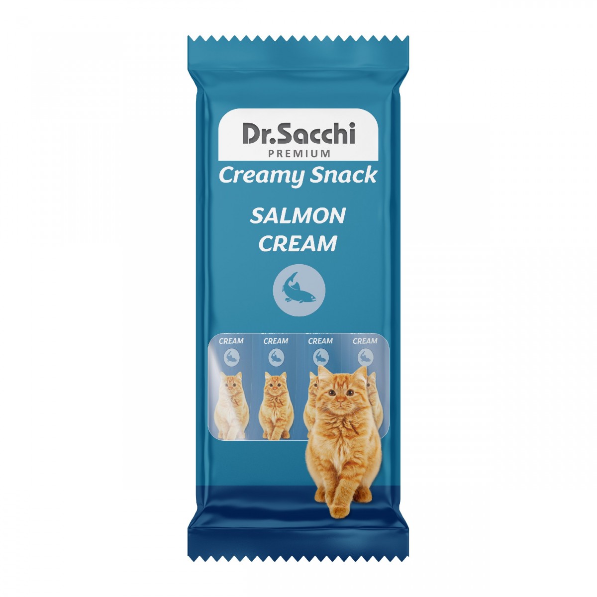 Dr.Sacchi Creamy Snack Salmon Sıvı Kedi Ödülü 4'Lü Paket