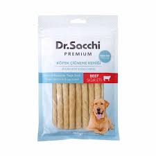 Dr.Sacchi Premium Sığır Etli Doğal Sığır Derisi Burgu Çubuk Tahılsız Köpek Ödülü 5'' 15'li 110 Gr