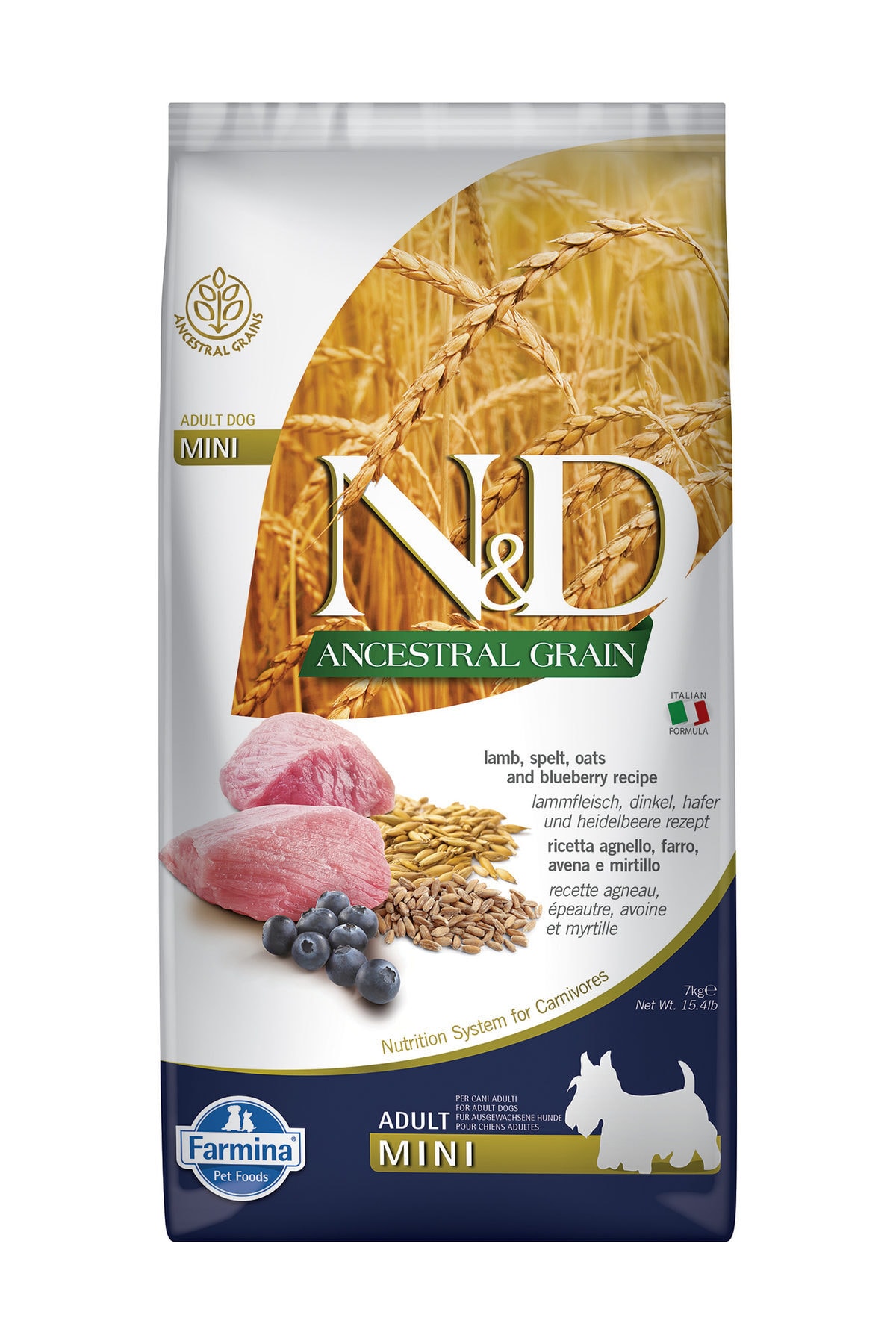 Nd Az Tahıllı Kuzu & Y.Mersini Adult Med&Maxi Köpek Maması - 7 Kg