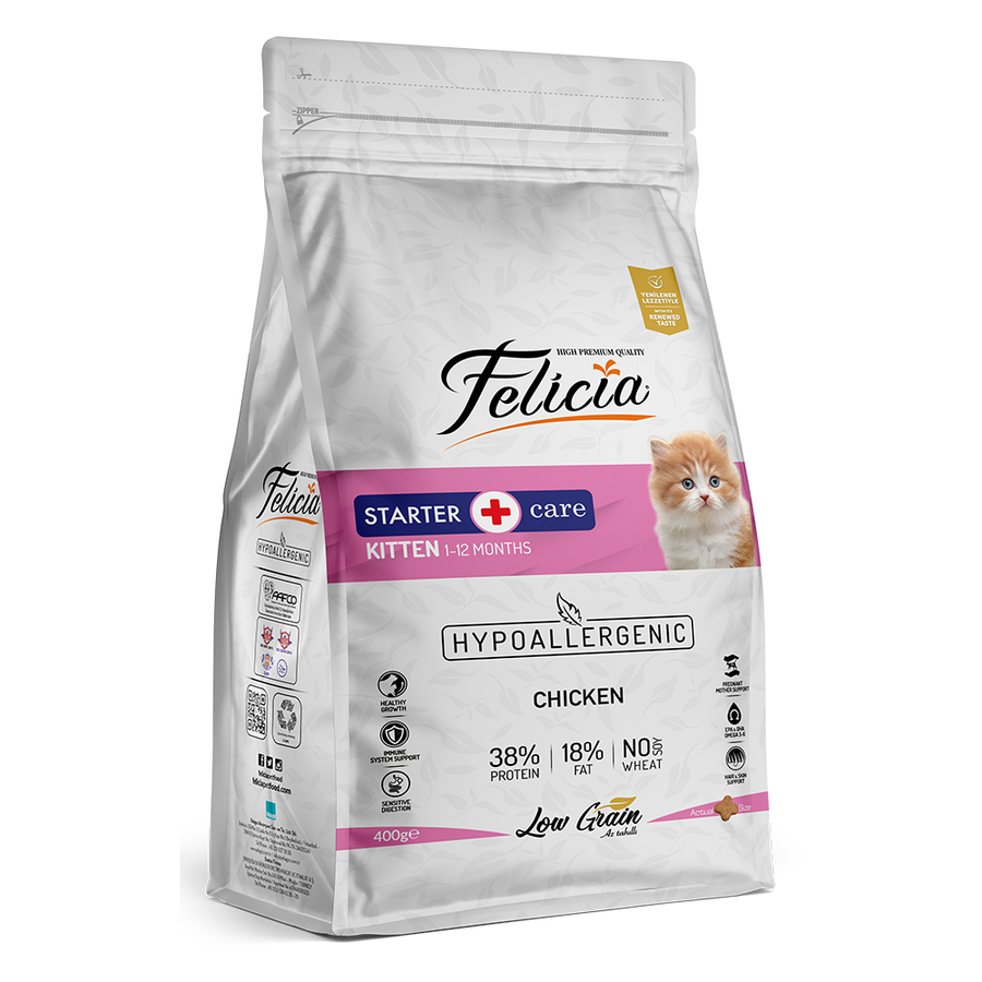 Felicia 400g Tavuklu Az Tahıllı Yavru Kedi Maması 12 Adet Felicia 400g Tavuklu Az Tahıllı Yavru Kedi Maması 12 Adet