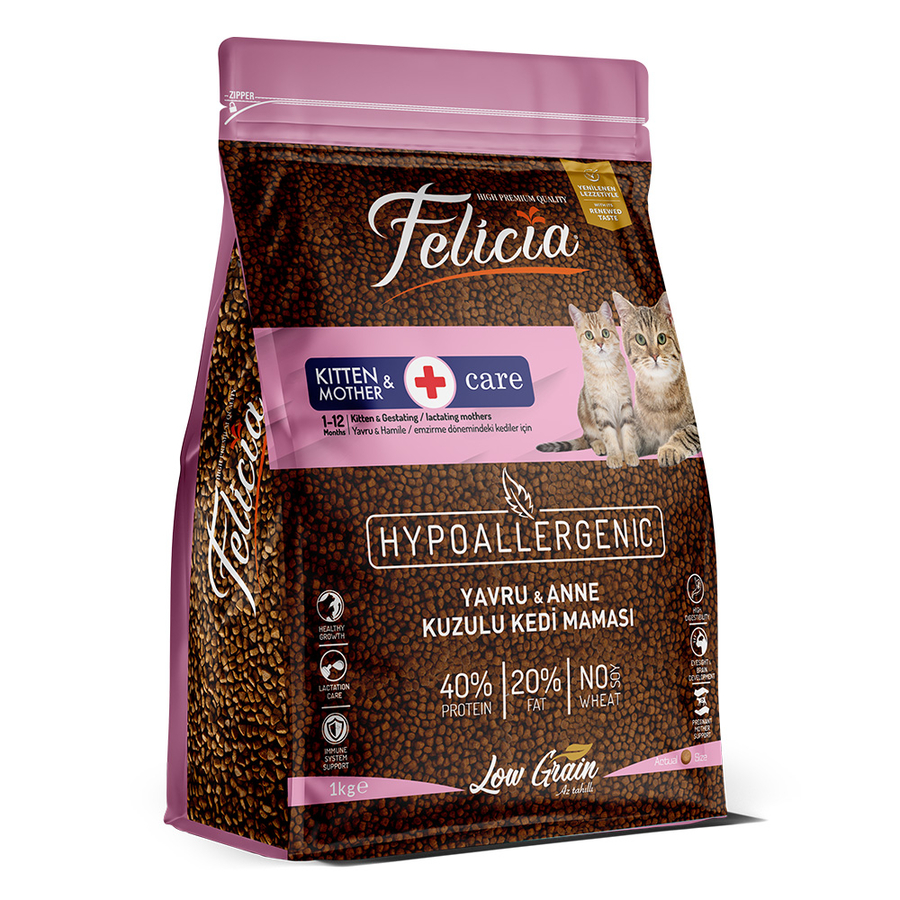 Felicia 5x1 Kg Kuzulu Az Tahıllı Yavru Kedi Maması HypoAllergenic Kedi Maması