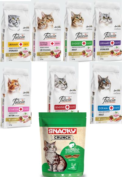 Felicia Kedi Maması 12 Kg 7 Adet Snacky Kedi Crunch Ödül Hairball Cont.Tavuk 40 Adet Felicia Kedi Maması 12 Kg 7 Adet Snacky Kedi Crunch Ödül Hairball Cont.Tavuk 40 Adet