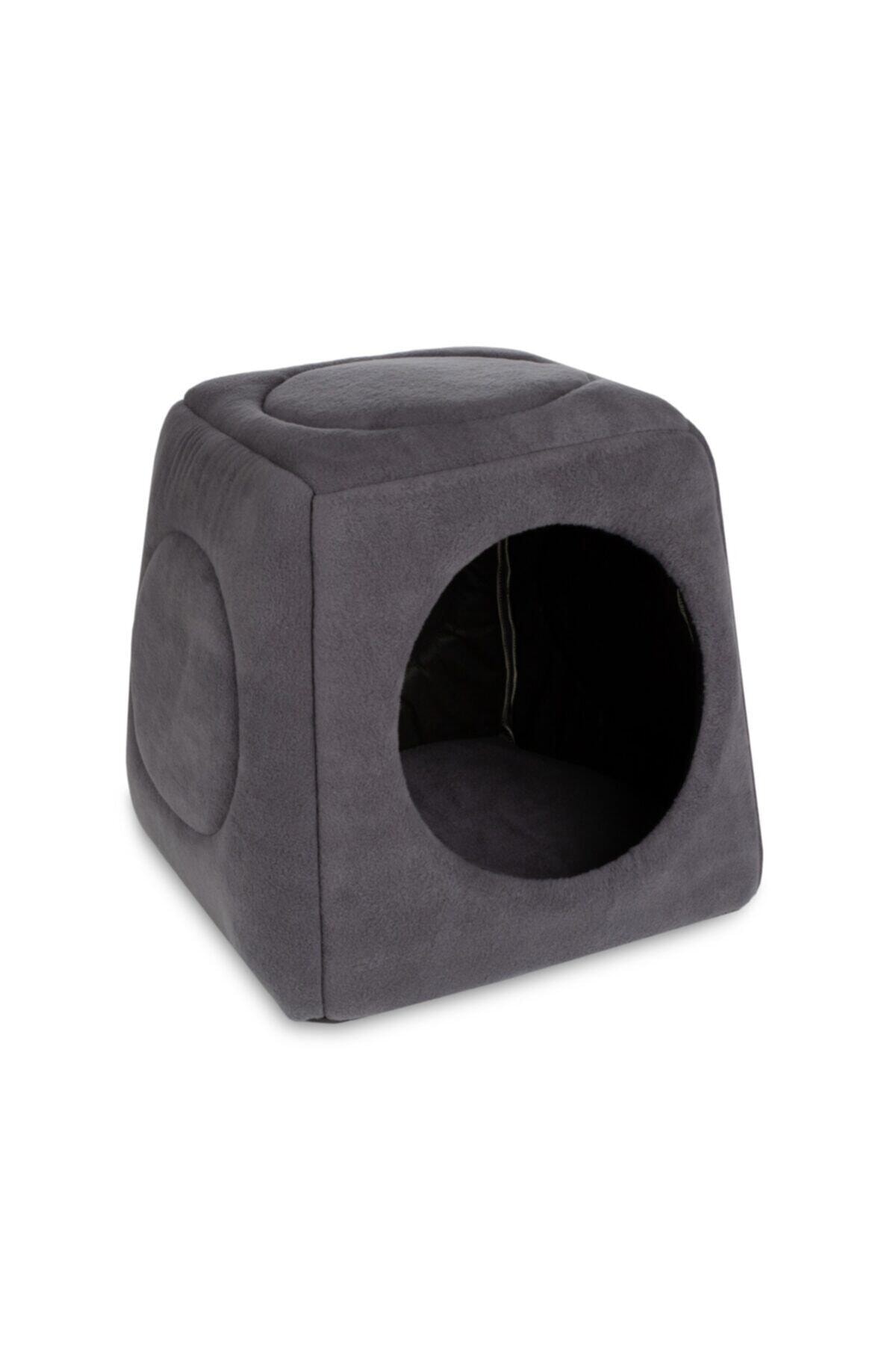 Gri Üç Fonksiyonlu Kedi Yatağı