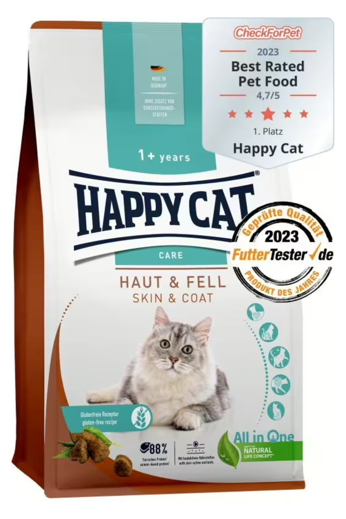 Happy Cat Skin Coat Tavuklu Deri ve Tüy Sağlığı Kedi Maması 4 Kg