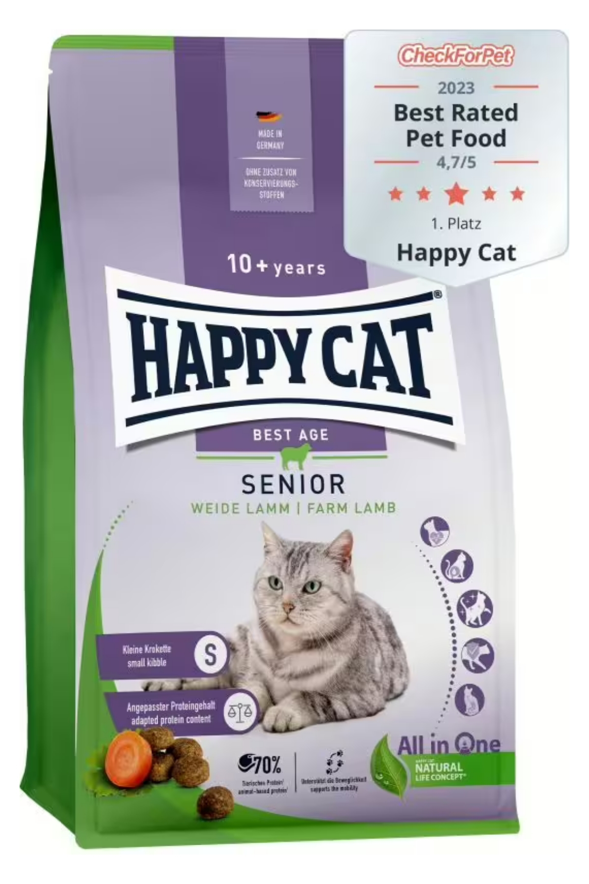 Happy Cat Senior Kuzu Etli Yaşlı Kedi Maması 4 kg