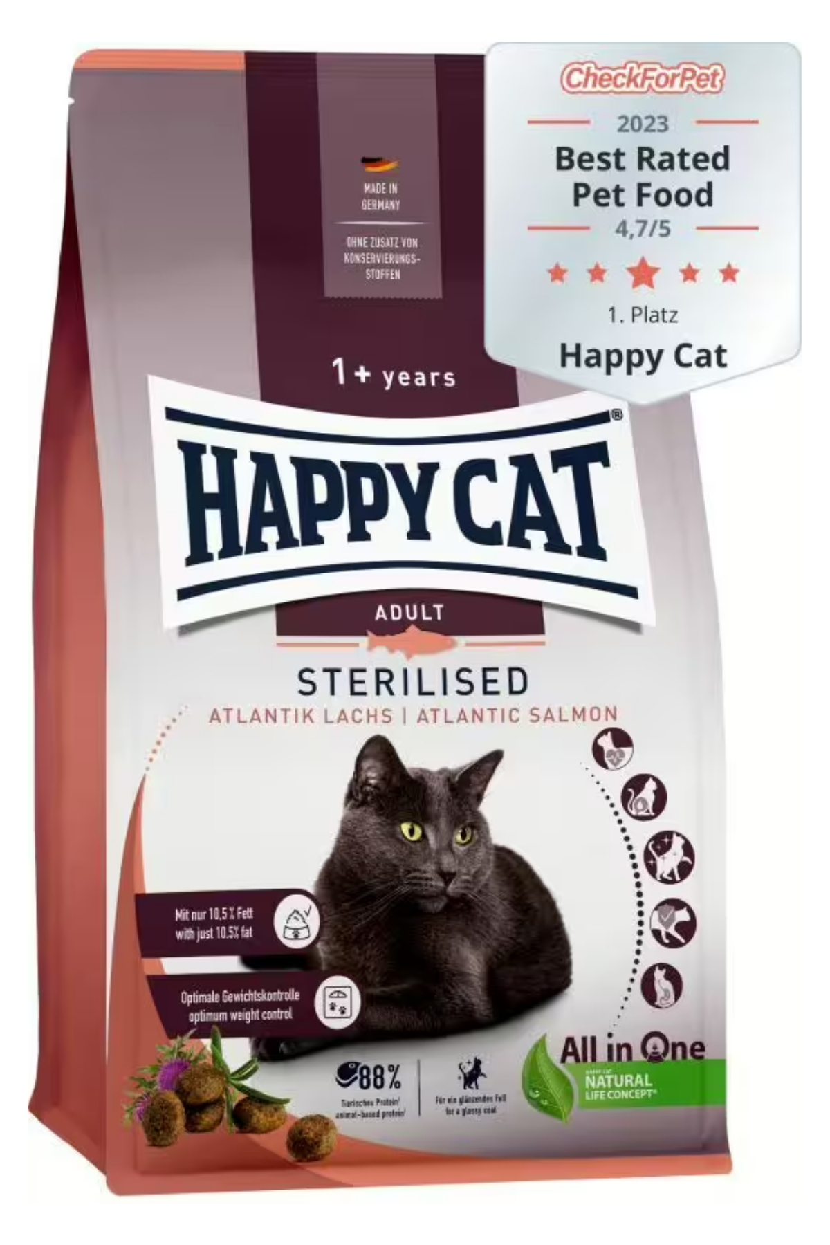 Happy Cat Sterilised Atlantic Lachs Somonlu Kısırlaştırılmış Kedi Maması 10 Kg