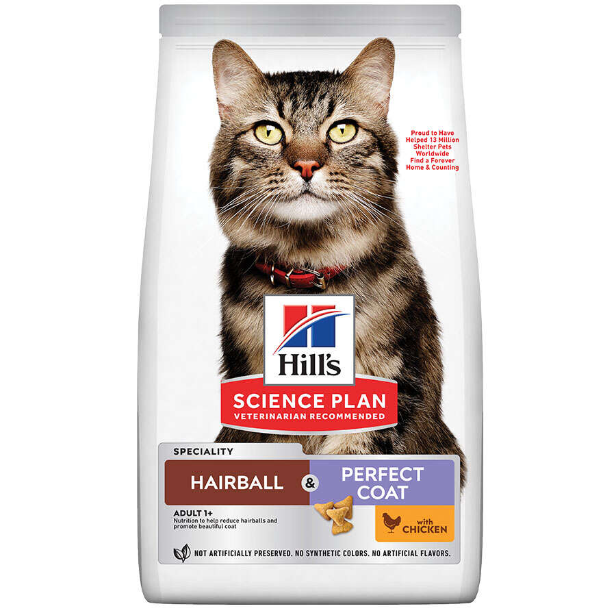 Hills Hairball Perfect Coat Tüy Yumağı Kontrol Tavuklu Kedi Maması 1,5 Kg