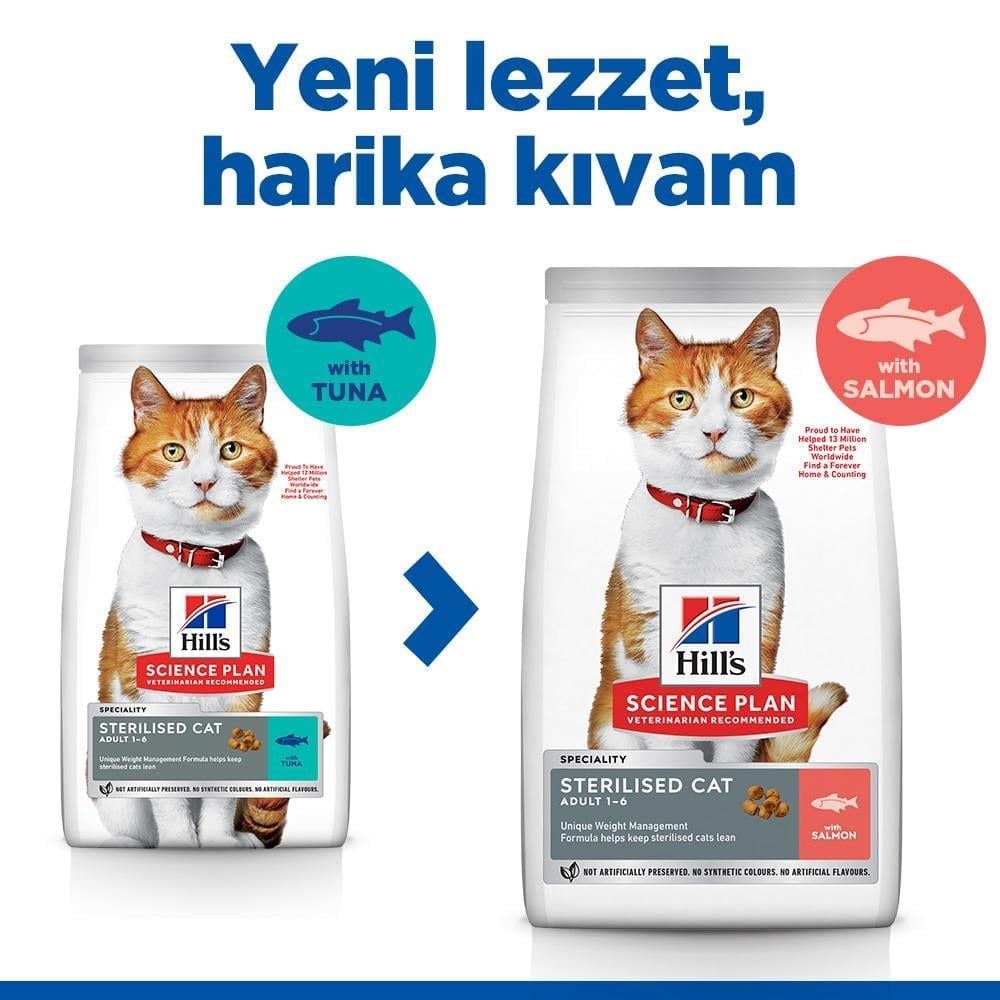 Hill's SP Somon Kısırlaştırılmış Yetişkin Kedi Maması  8+2 Kg.