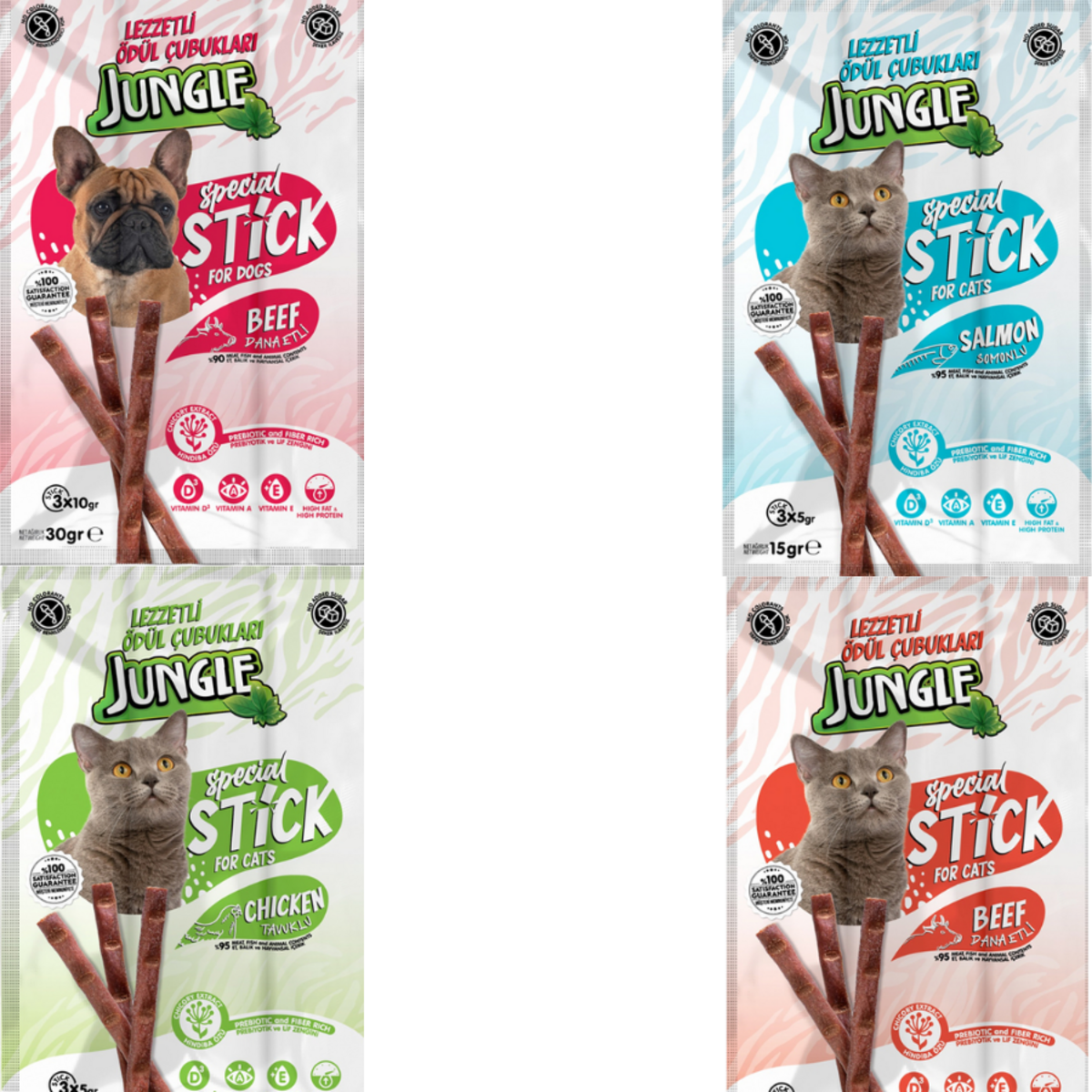Jungle Stick Ödül Köpek Stick Ödül Dana Etli 24 Adet & Kedi Dana Etli 30 Adet & Kedi Somonlu 30 Adet & ( Toplam 84 Stick 3'lü ) SKT 07/26 Jungle Stick Ödül Köpek Stick Ödül Dana Etli 24 Adet & Kedi Dana Etli 30 Adet & Kedi Somonlu 30 Adet & ( Toplam 84 Stick 3'lü ) SKT 07/26