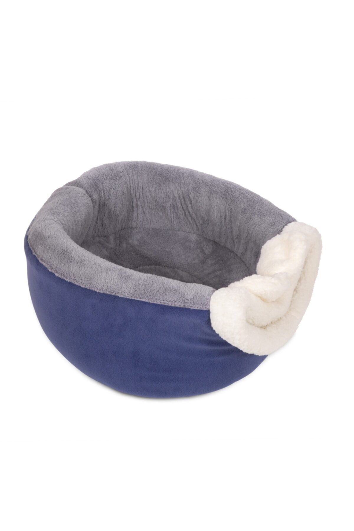 Mavi Gri Kutu Kedi Yatağı Yuvası Yıkanabilir 40x40 Cm