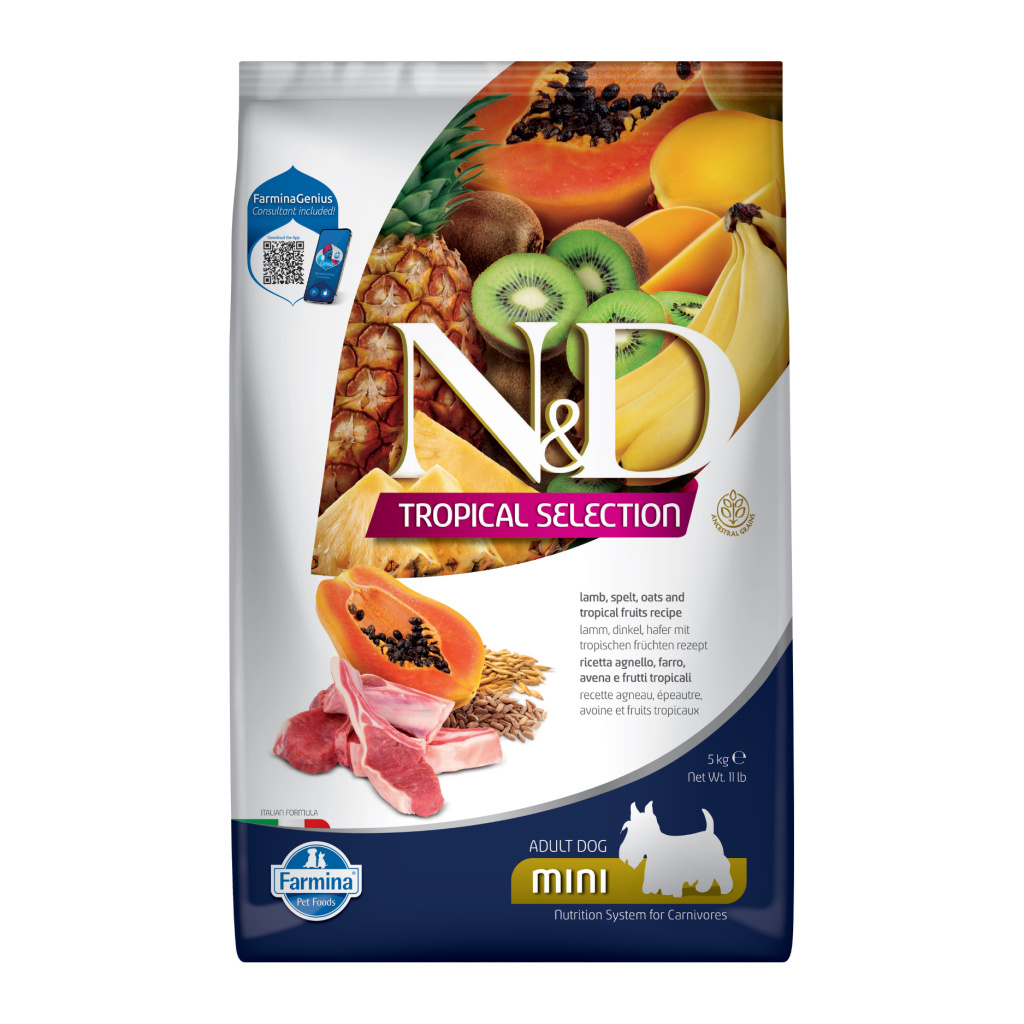 N&D Tropical Selection Kuzu Etli Mini Irk Yetişkin Köpek Maması 5kg N&D Tropical Selection Kuzu Etli Mini Irk Yetişkin Köpek Maması 5kg