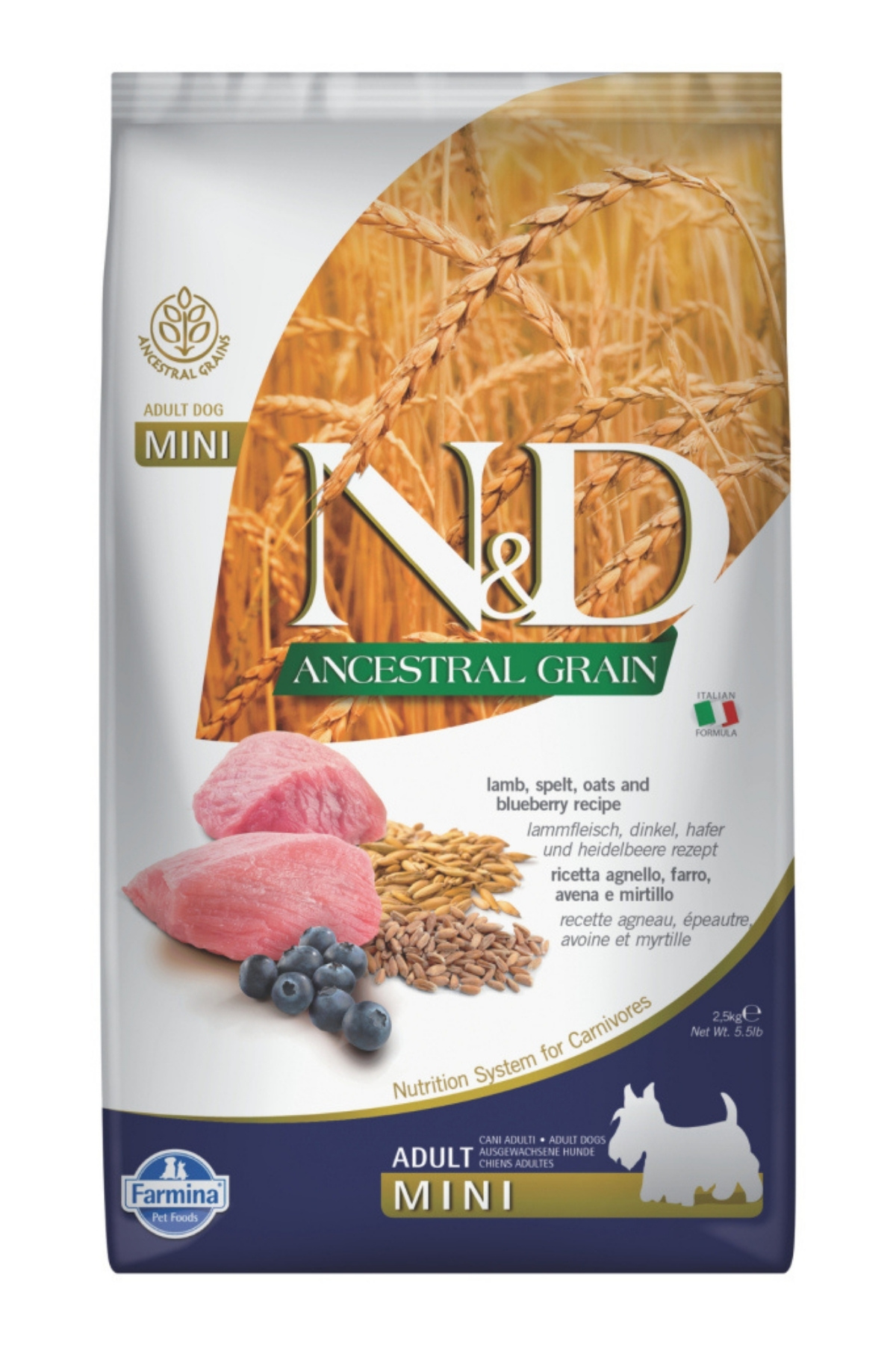 Nd Az Tahıllı Kuzu & Y.Mersini Adult Mini Köpek Maması - 2.5 Kg