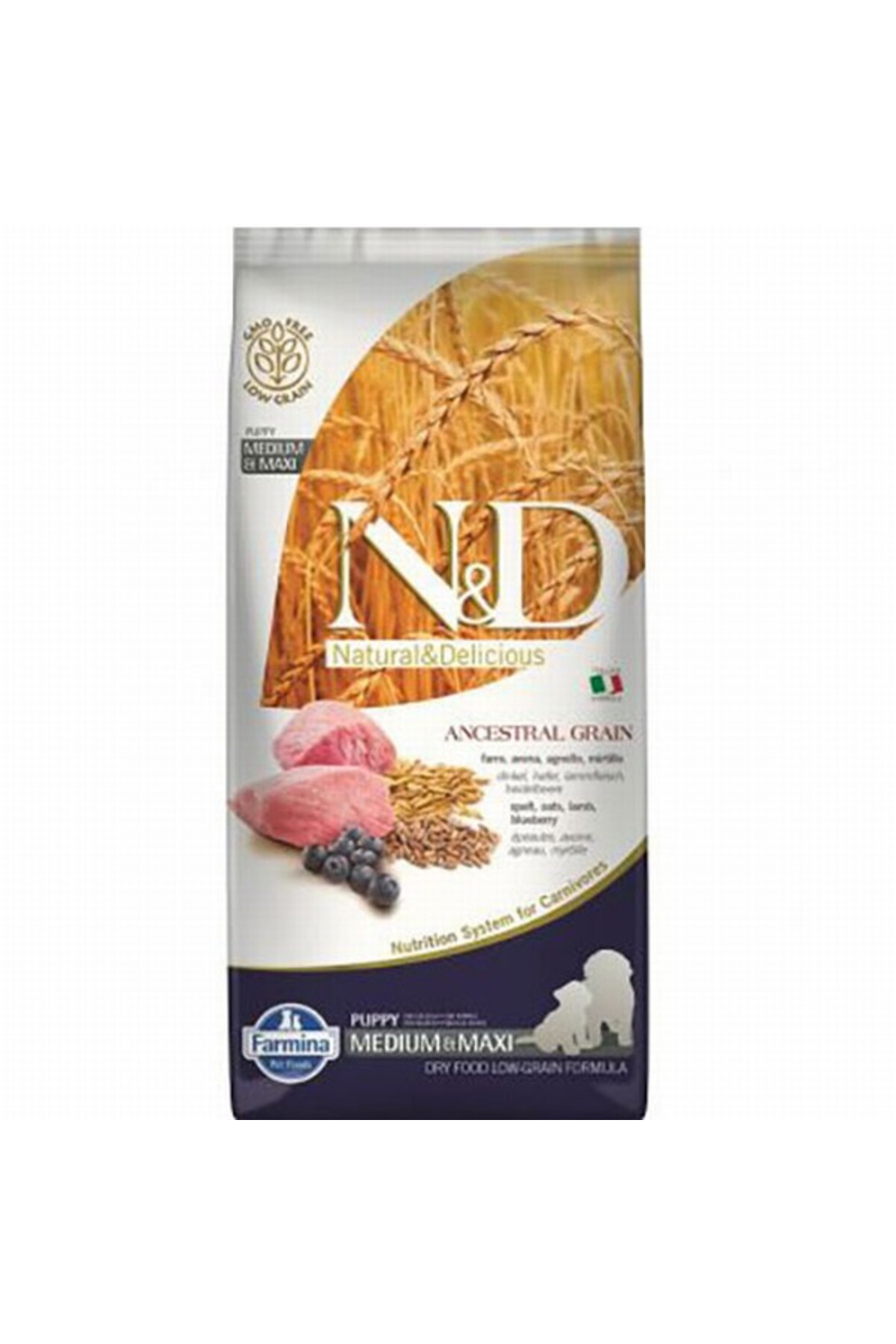 Nd Az Tahıllı Kuzu & Y.Mersini Puppy Med&Maxi Köpek Maması - 12 Kg