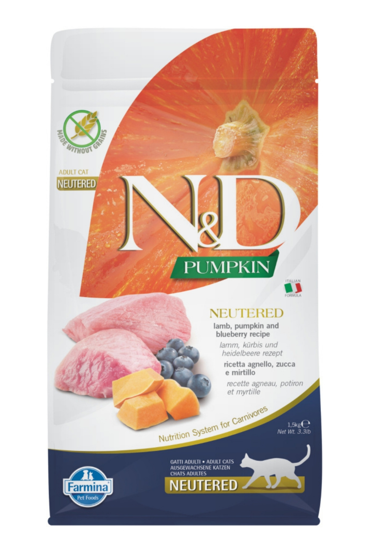 Nd Pumpkin Kuzu Etli Neutered Tahılsız Kedi Maması - 1.5 Kg