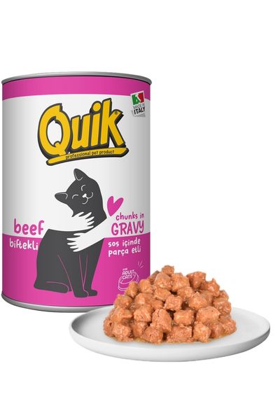 Quik Kedi 415 gr Biftekli Konserve 24 Adet Kampanyalı Ürün