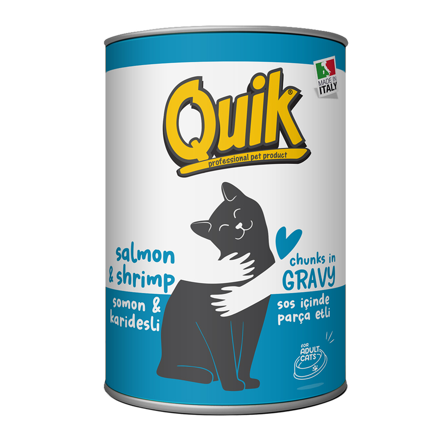 Quik Kedi 415 gr Somon-Karides Konserve 24 Adet Quik Kedi 415 gr Somon-Karides Konserve 24 Adet