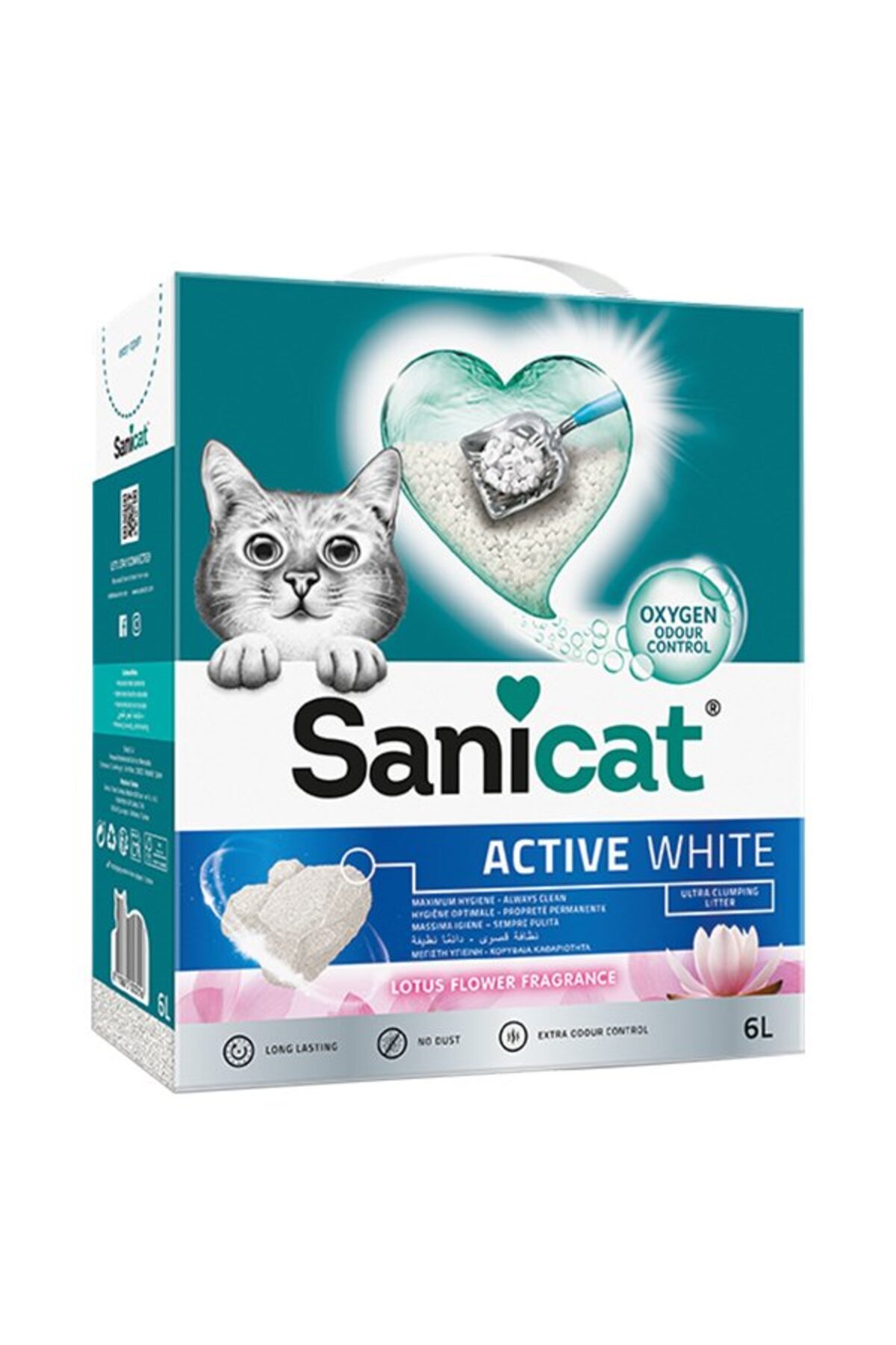Sanicat Active White Lotus Çiçeği Kedi Kumu 6 L