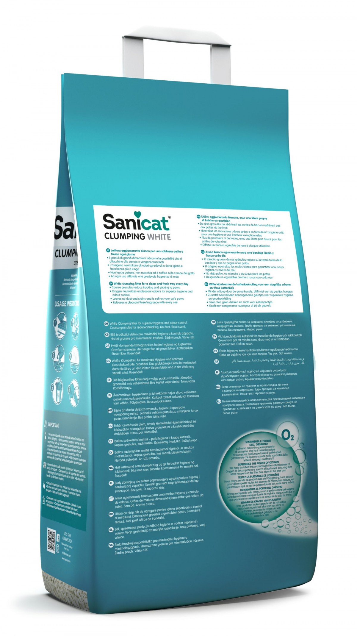 Sanicat Clumping White Gül Kokulu Kedi Kumu 8l