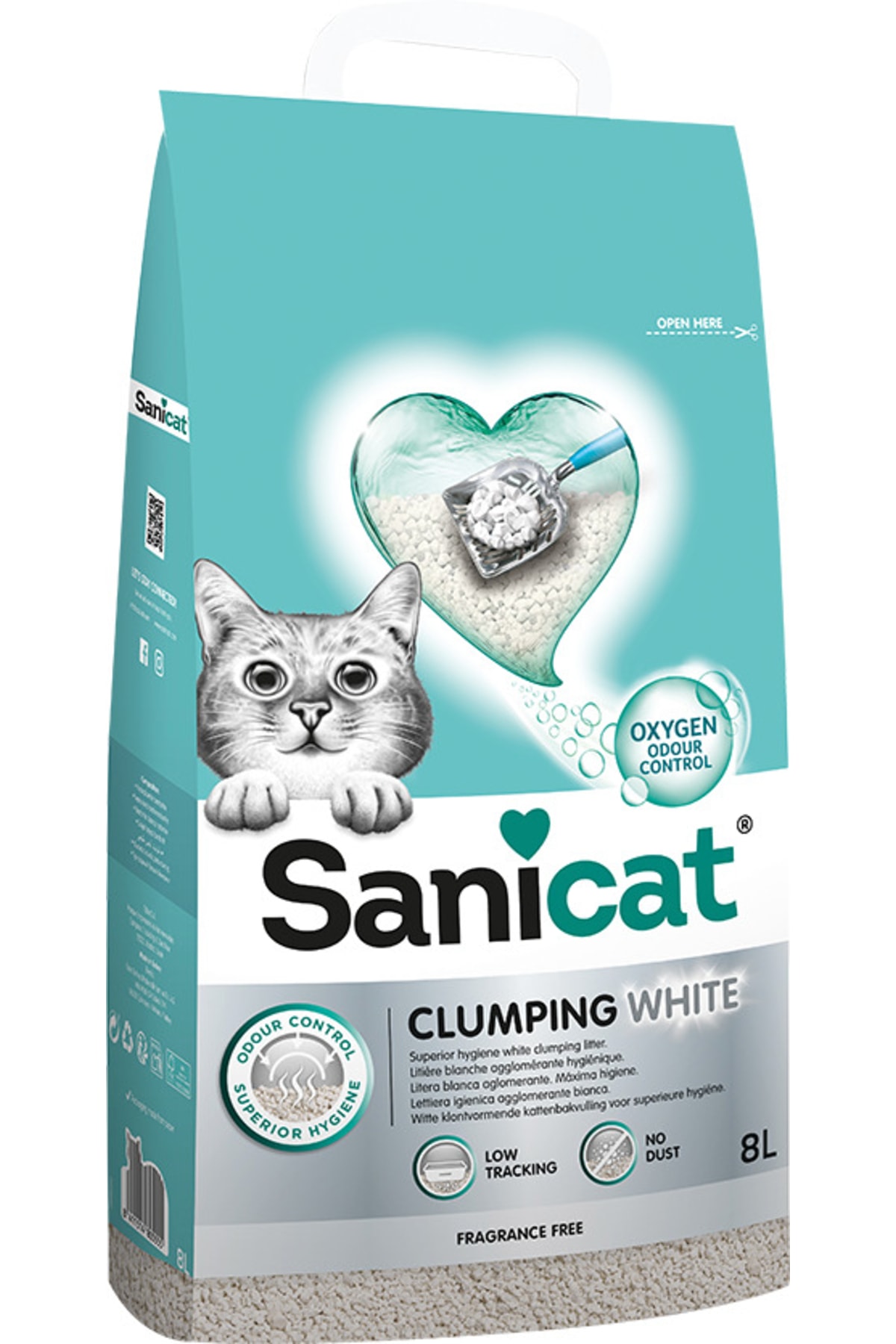Sanicat Clumping White Kokusuz Kedi Kumu 8 L