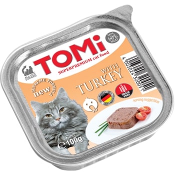 Tomi Kedi Hindili Alüminyum Yaş Mama 100gr (pate) Tomi Kedi Hindili Alüminyum Yaş Mama 100gr (pate)