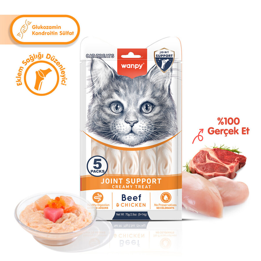 Wanpy Bone Support Sığır Eti&Tavuk 12'li-F.Krema Ödül 5x14gr