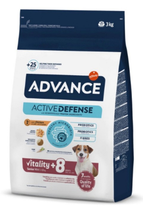 Advance Mini Senior +8 Tavuklu Küçük Irk Yaşlı Köpek Maması 3 kg