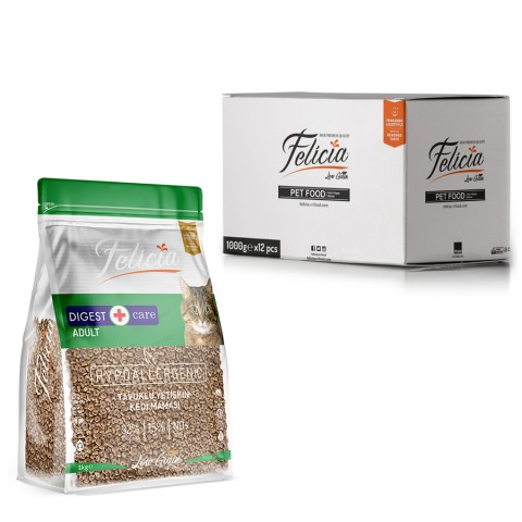 Felicia 12x1 Kg Tavuklu Az Tahıllı Yetişkin Kedi Maması HypoAllergenic Kedi Maması