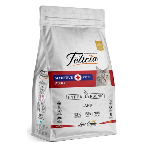 Felicia 400g Kuzulu Az Tahıllı Yetişkin Kedi Maması 12 Adet