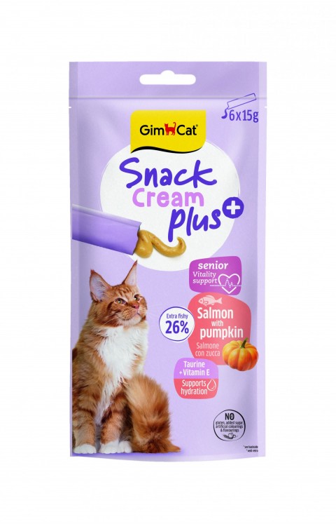 Gimcat Snack Cream Senior Somonlu & Balkabaklı Kedi Ödülü 6x15gr