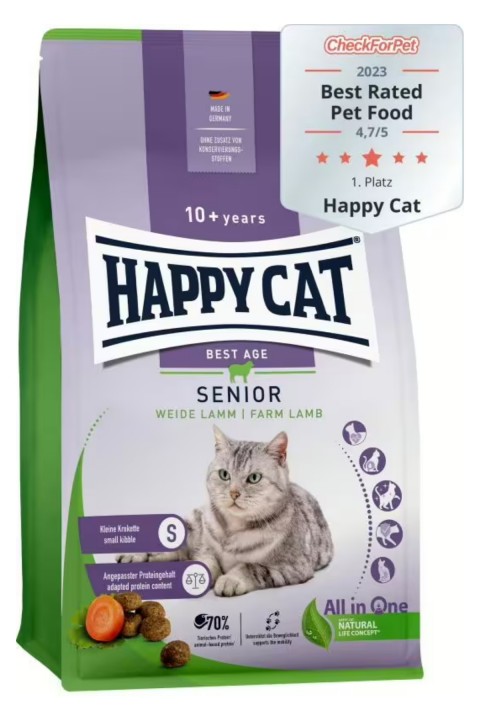 Happy Cat Senior Kuzu Etli Yaşlı Kedi Maması 4 kg