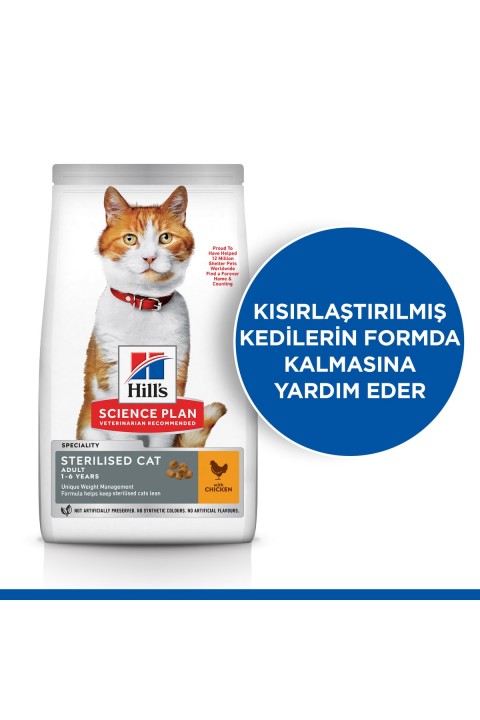Hill's SP Tavuklu Kısırlaştırılmış Yetişkin Kedi Maması 8+2 KG