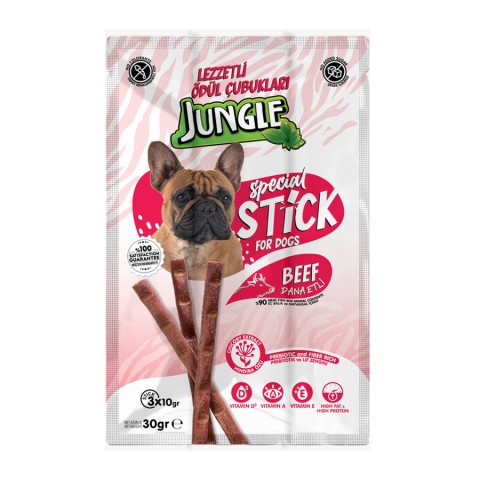 Jungle Stick Ödül  Köpek Stick Ödül Dana Etli 24 Adet & Kedi  Dana Etli 30 Adet & Kedi Somonlu 30 Adet &  ( Toplam 84  Stick 3'lü ) SKT 07/26