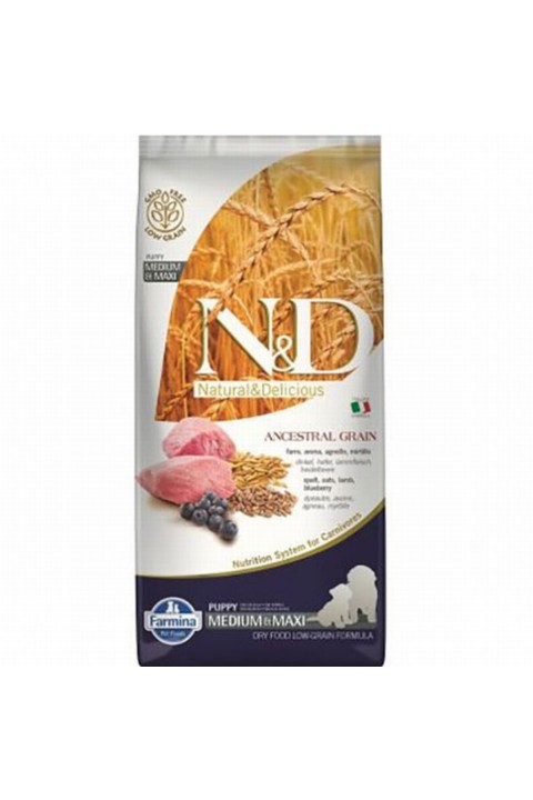 Nd Az Tahıllı Kuzu & Y.Mersini Puppy Med&Maxi Köpek Maması - 12 Kg