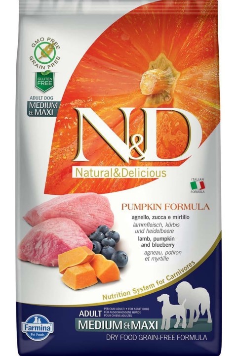 Nd Pumpkin Kuzu Etli Adult Med.Maxi Tahılsız Köpek Maması - 2.5 Kg