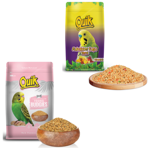 Quik Junior Yavru Muhabbet Yemi 400gr 12'li & Quik Muhabbet Yemi 400 gr 12'li