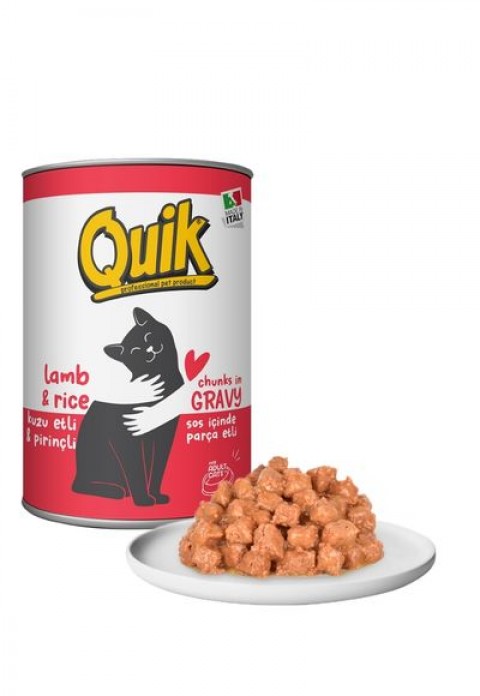 Quik Kedi 415 gr Kuzu Etli-Pirinç Konserve 24 Adet