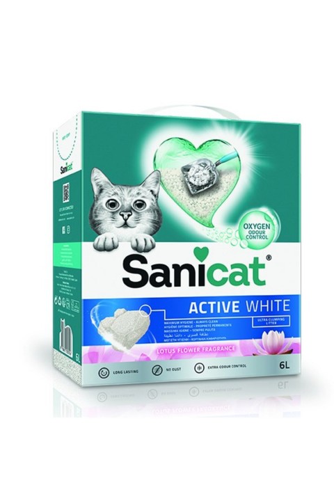 Sanicat Active White Lotus Çiçeği Kedi Kumu 6 L