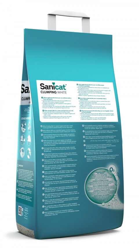 Sanicat Clumping White Gül Kokulu Kedi Kumu 8l