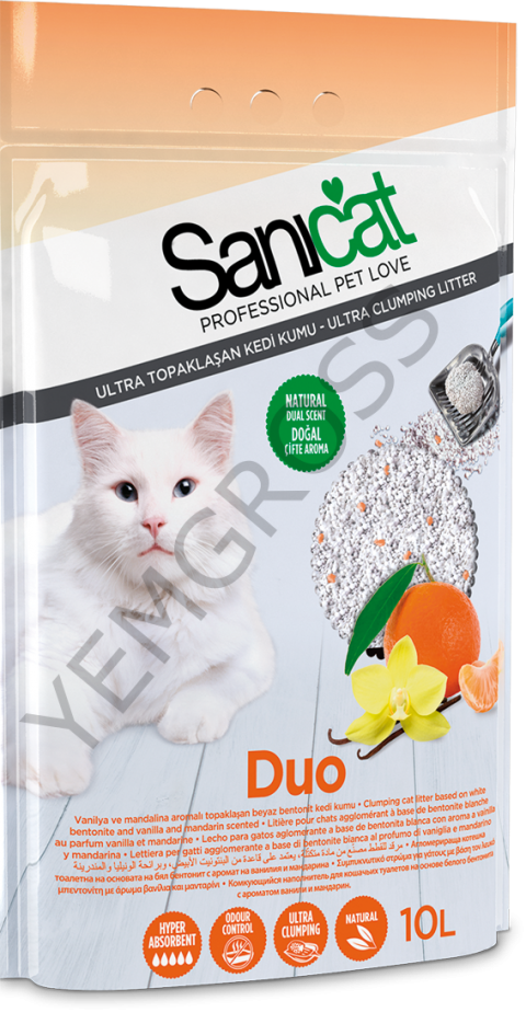 Sanicat Duo Vanilya Ve Mandalinalı Kedi Kumu 10 L