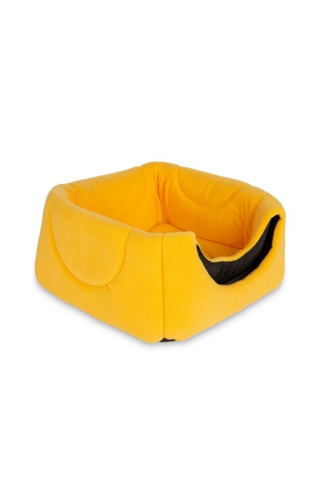 Sarı Üç Fonksiyonlu Kedi Yatağı