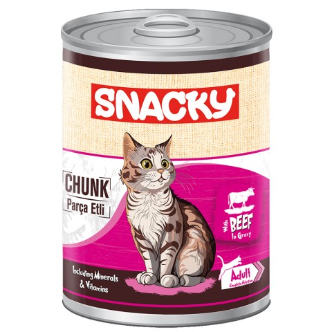 Snacky 12'li Koli-400 gr Chunk/Konserve SığırEtli Yetiş.Kedi