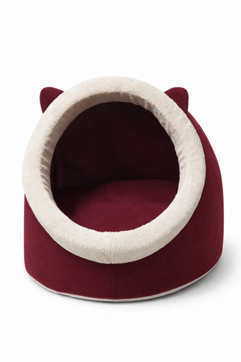 Trompet's Bordo Kulaklı Alaska Kedi ve Küçük Irk Köpek Yatağı