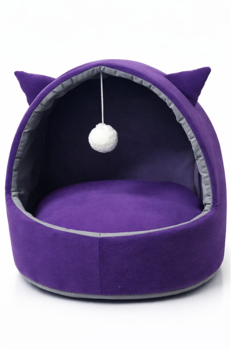 Trompet's Mor Kulaklı Yıkanabilir Kedi ve Köpek Yatağı