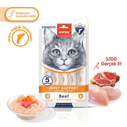Wanpy Bone Support Sığır Eti&Tavuk 12'li-F.Krema Ödül 5x14gr