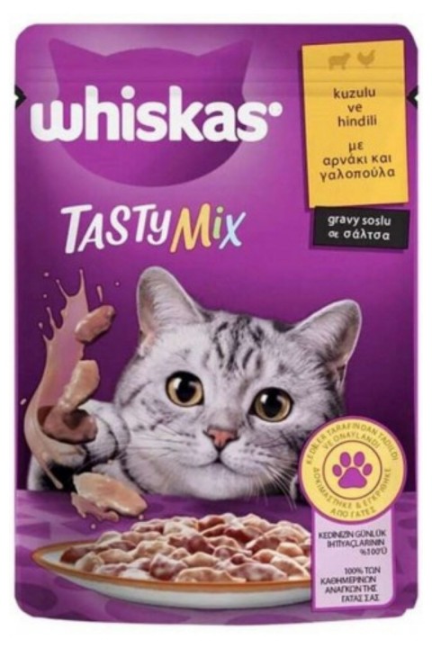 Whiskas Pouch ( 4 Çeşit Tavuk,Somon Havuç,Kuzu Tavuk,Kuzu Hindi )