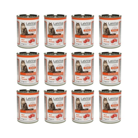 Lavital Sığır Etli Kedi Maması 400 Gr X 12 Adet