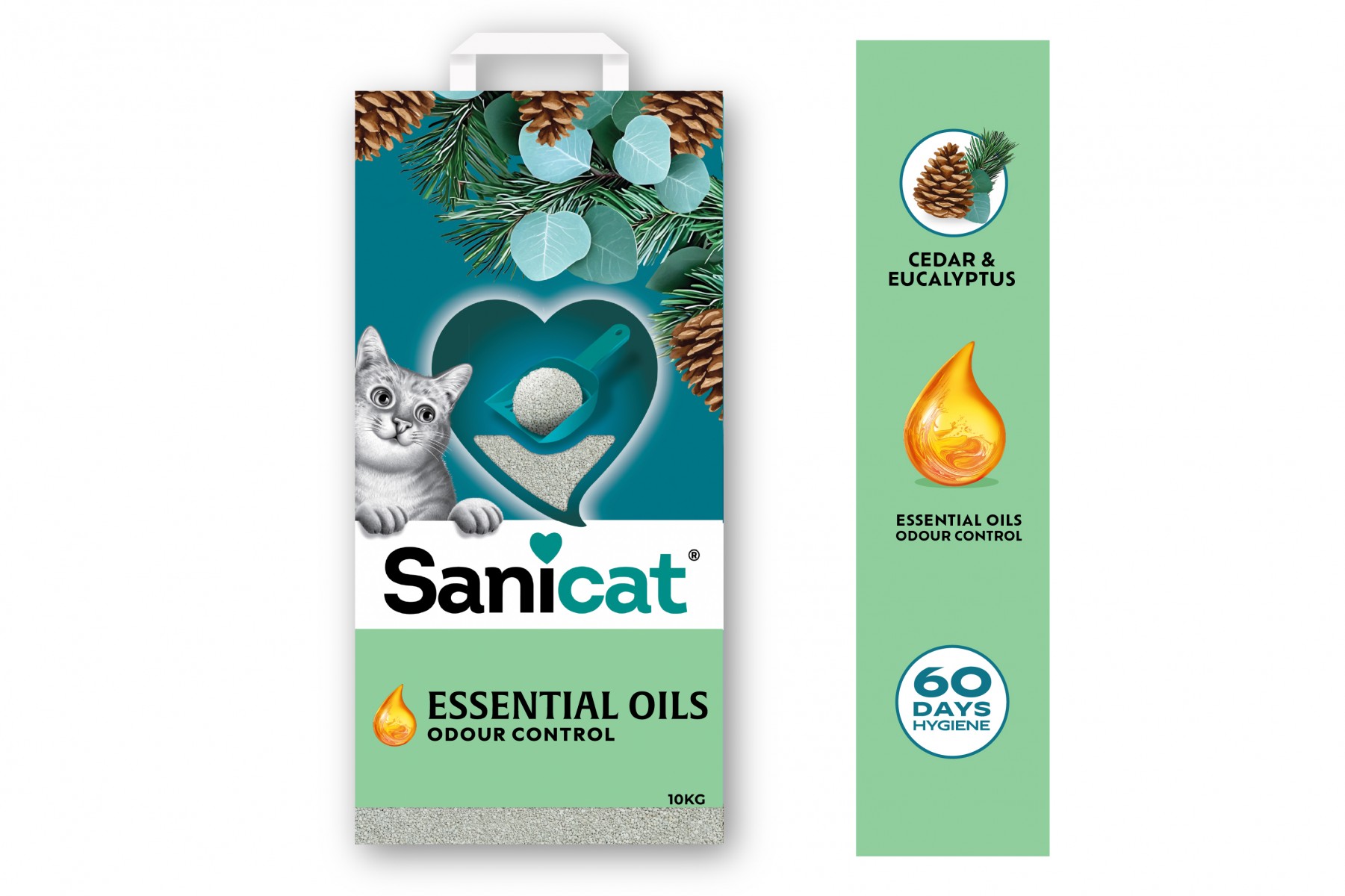 Sanicat Essential Oils Sedir Ve Okaliptus Kokulu Kedi Kumu 10 Kg Sanicat Essential Oils Sedir Ve Okaliptus Kokulu Kedi Kumu 10 Kg